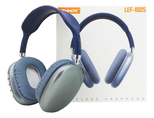 Fone De Ouvido Bluetooth Sem Fio Headphone Wireless Lehmox Cor Azul