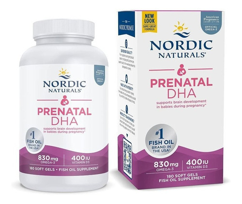 Prenatal Dha Omega 3 830mg Y Vitamina D3 400iu 180c Nordic N Sabor Neutro