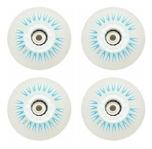Multicolor 72mm 4pcs Flash Inline Skate Rodas 90a Led