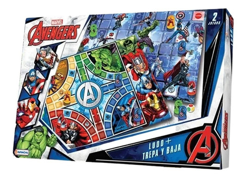 Imagen 1 de 3 de Ludo Avengers + Juego De Recorrido 2 En 1 Hulk Ironman