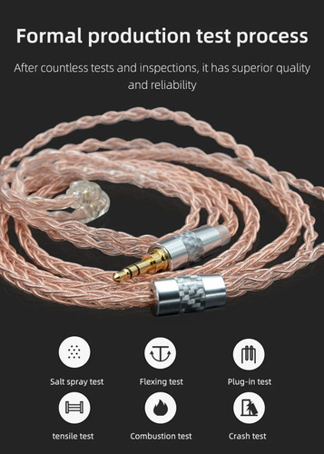 Cable Kz In Ear Copper Ofc Oxygen Free 120cm Linea Pro