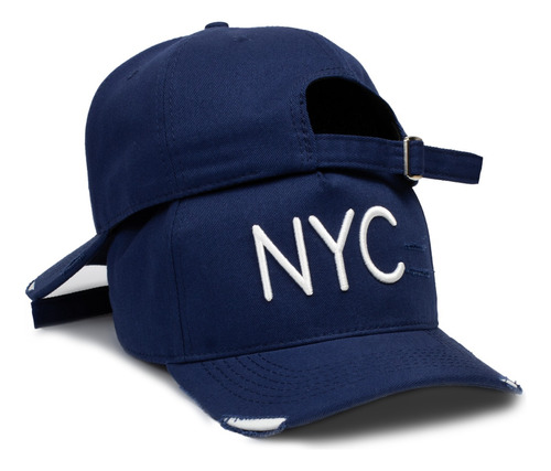 Boné Fitão Aba Curvada Strapback Nyc Com Rasgo Várias Cores 