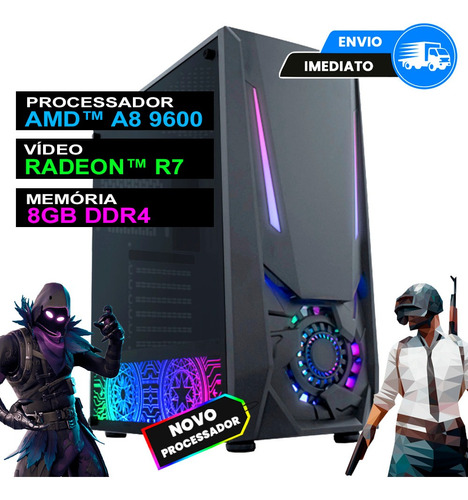 Pc Gamer Computador Completo A8 9600 Ddr4 Ssd Nfe Wifi