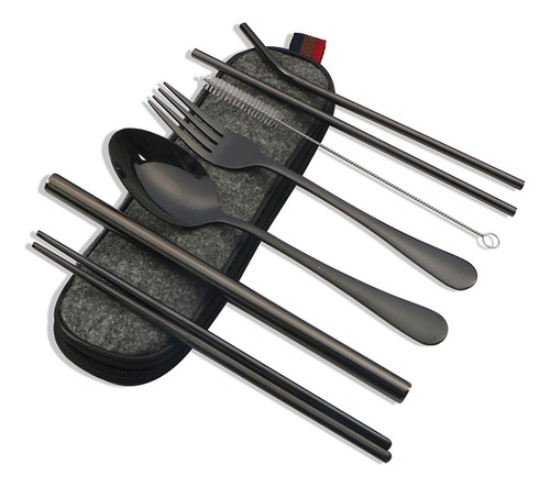 Juego Portátil De 7 Piezas De Cuchillo, Tenedor Y Cuchara