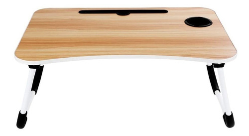 Mesa Madera Pc Laptop Cama Portavaso Y Celular 60x40cm Mli