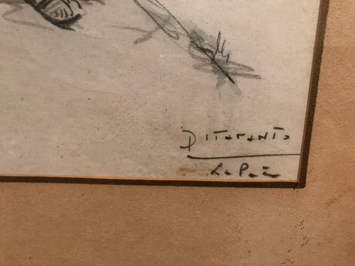 Carbonilla Lote De 3 Dibujos Del Artista Tomás Di Taranto (Usado)