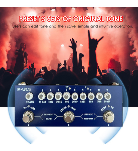 Pedal De Baixo Multifuncional Para Guitarra Acústica Mvave C