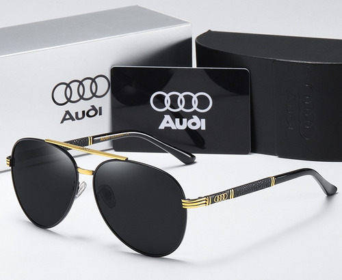 Gafas Marca Reggaeon Emblema Audi 556 Color Negro Y Oro