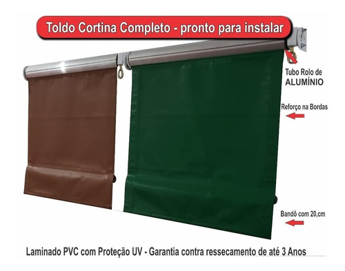 Toldo Retrátil Cortina 4,18 Largura X 2,50m Altura