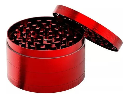 Grinder Moledor Molinillo Especias Metálico Magnético 50mm Rojo Lisa