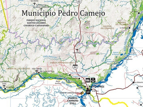 Mapa Físico Político Del Estado Apure Mapa De Pared Gigante
