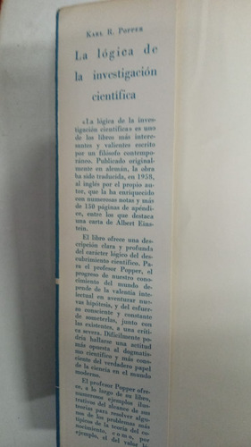 La Logica De La Investigacion Cientifica - Karl Popper (Usado)