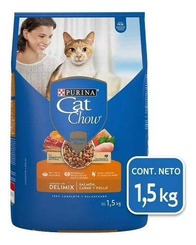 2 Pza Alimento Para Gato Purina Cat Chow Adulto Delimix Sabo