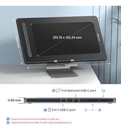 Tablet De Desenho Xp-pen Artist 13 2ª Tela Ips Full Hd De 13