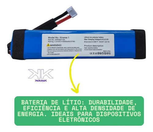 Bat-eria Compatível Jbl Xtreme Gsp0931134 Frete Grátis