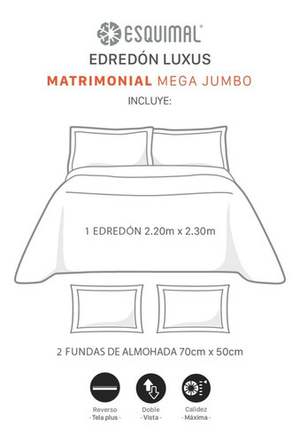 Edredón Matrimonial Mega Invernal Luxus Velvet +fundas Color Azabache