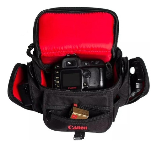 Bolsa Case Bag P Canon 7d 60d T1i T2i T3i T4i T5i T3 Xs Cor Preto