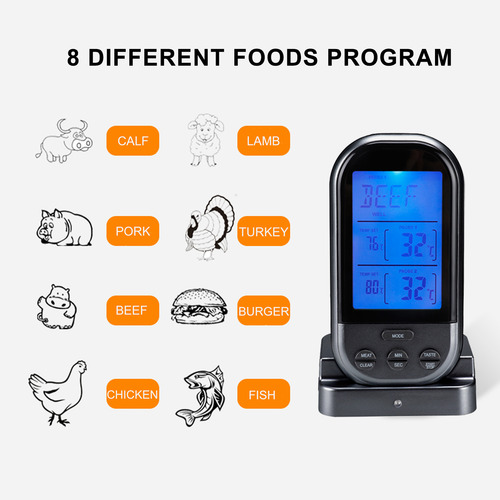 Termómetro Inalámbrico Para Carne Para Asar Alimentos Con Do