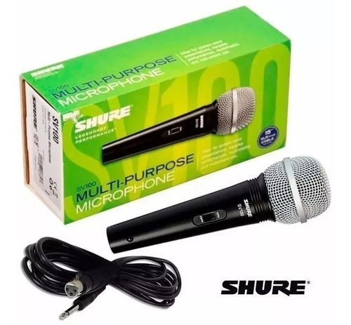Micrófono Dinámico Cardiode Shure Sv100w Original 4,5 Mts