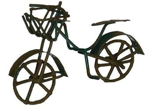 Estatuilla Mini Bicicleta Verde Mini Jardín Hada, 3  X 2 