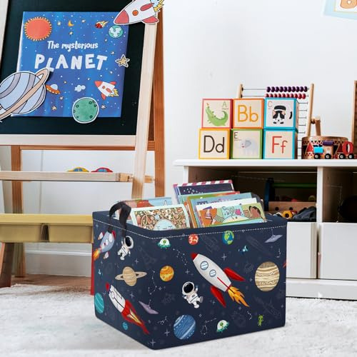 Cesta Rectangular Para Niños, Planeta Cósmico, 36l