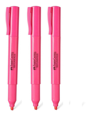 Resaltador Faber Castell Textliner Plus Rosado X3 Unds