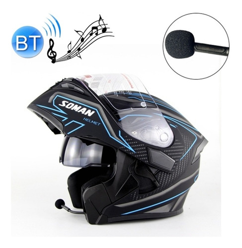 Casco De Audífonos Bluetooth Para Motocicleta Soman 955 Sk