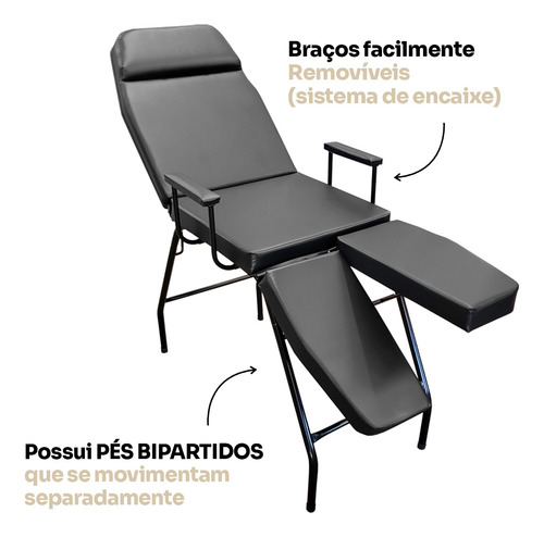 Maca 3 Posições Bi-Perna Estética Com Apoio de Braços For-ty cor Preto