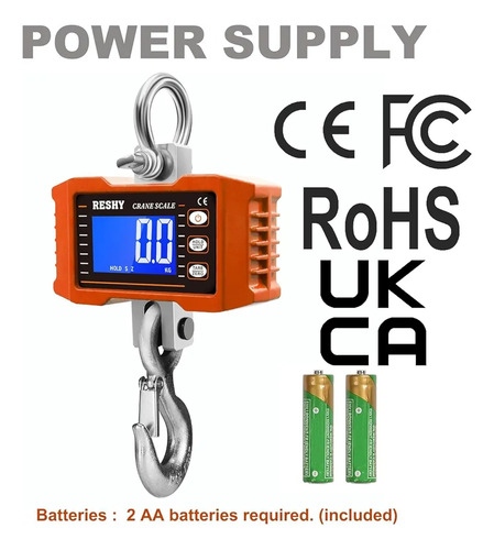 Balanza Colgantes 1000kg Dijitales Pantalla Led Retro Ilumin Naranja