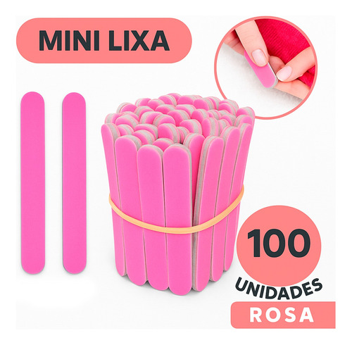 Kit 100 Lixa Unha Mini Manicure Pedicure Descartável Popular