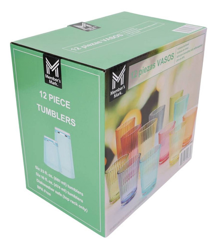 Vasos Acrílico De Colores Dos Tamaños Apto Lavavajillas Multicolor