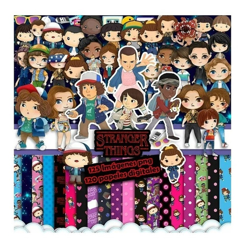 Kit Cliparts Imágenes Png Papeles Digitales Stranger Things