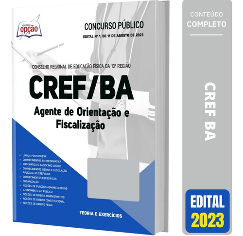 Apostila Cref Ba 2023 - Agente De Orientação E Fiscalização