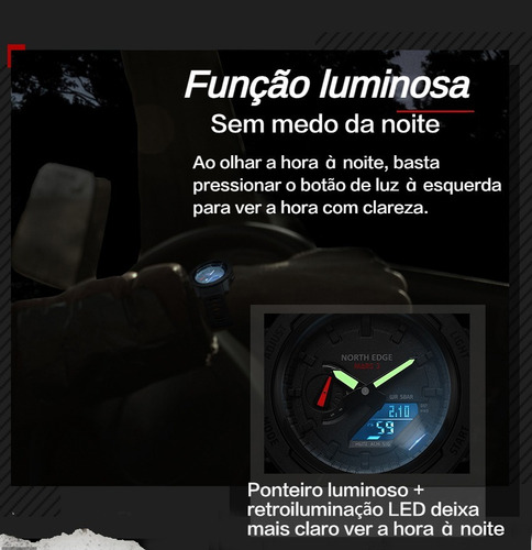 Reloj Deportivo Digital North Edge Mars3 Para Hombre Carbon