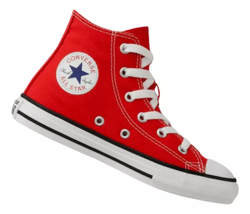 Tênis Infantil Converse Chuck Taylor All Star Kids Hi Preto Vermelho