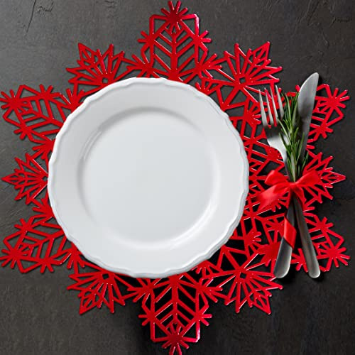 Juego De 12 Individuales De Copos De Nieve Decorativos Para