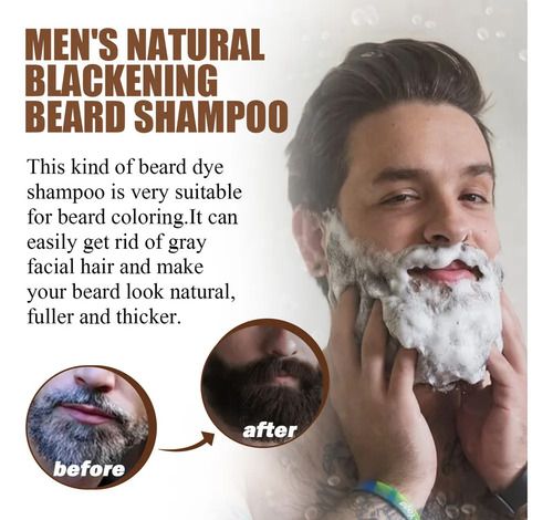 2 Champú Natural Para Oscurecer La Barba C Guys, Para Oscure