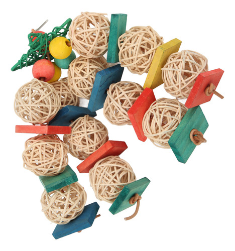 Pelota De Ratán Con Forma De Pájaro Para Masticar, Colorida,