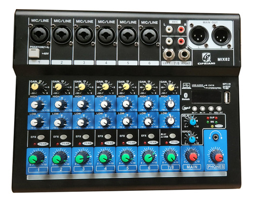 Set Amplificacion Mixer 8ch + 2 Cajas Activa + Bluetooth