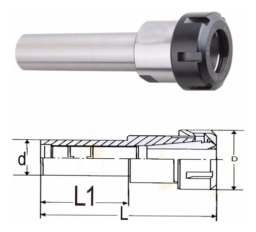 Nuevo 1/4 Er25 Caña Recta De Mandril D:1 / 4 L1: 2.3  D:42 M