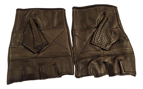 Imagen 2 de 2 de Guantes Cortos De Cuero Motociclista