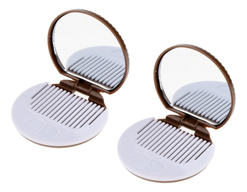 6 X 2 Piezas Espejo Plegable De De Galleta De Bolsillo, Con