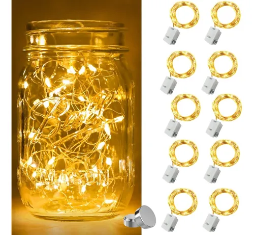 comprar Kit 10 2m 20 Leds Fios De Fada Cordão De Luz Fixo Bateria