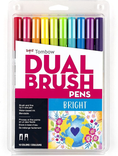 Imagen 1 de 8 de 10 Marcadores Tombow Dual Brush / Colores Brillantes Bright