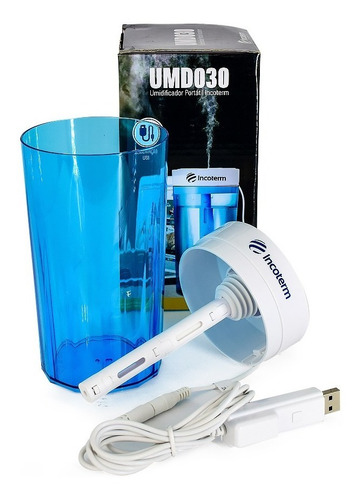 Imagem 4 de 6 de Umidificador Portatil De Mesa Azul Incoterm Umd020