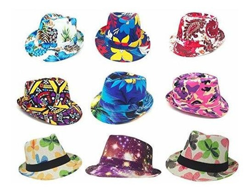 6 Variados Estilos A Todo Color Impresiones Fedora Sombreros