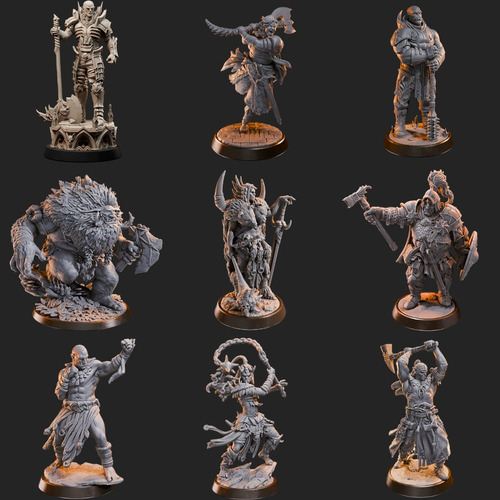 Miniaturas Para Rol 3d Resina Ogros/semi/orcos/semiorco/trol