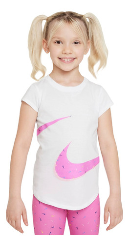 Camiseta Nike Swooshfetti Logo Niñas-blanco