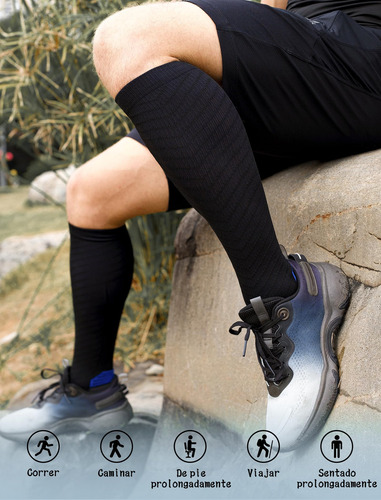 4 Pares Medias De Compresión Hombre Y Mujer 20-30 Mmhg,