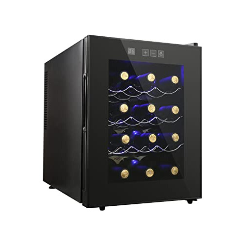 Enfriador De Vinos De 12 Botellas, Mini Nevera Compacta...